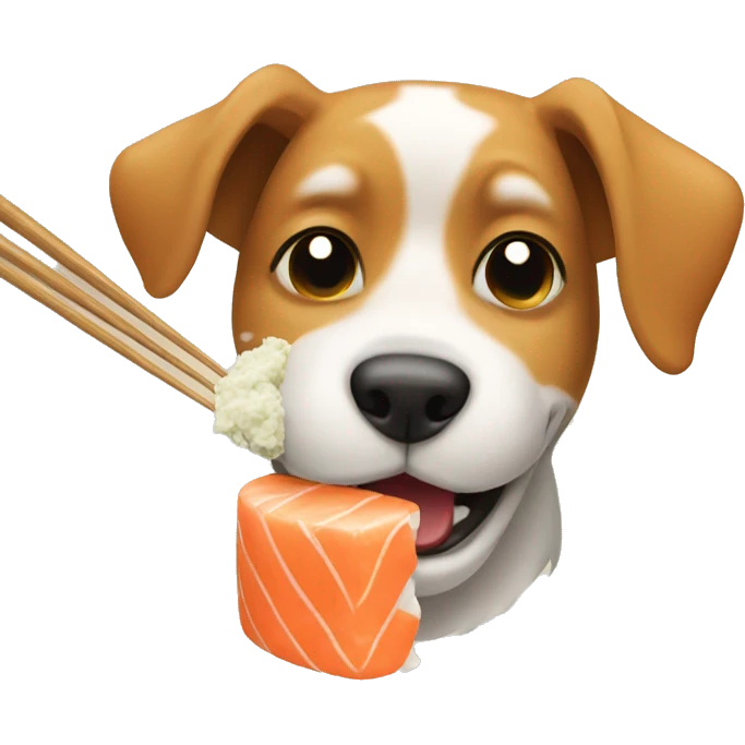 Dog eating sushi emoji