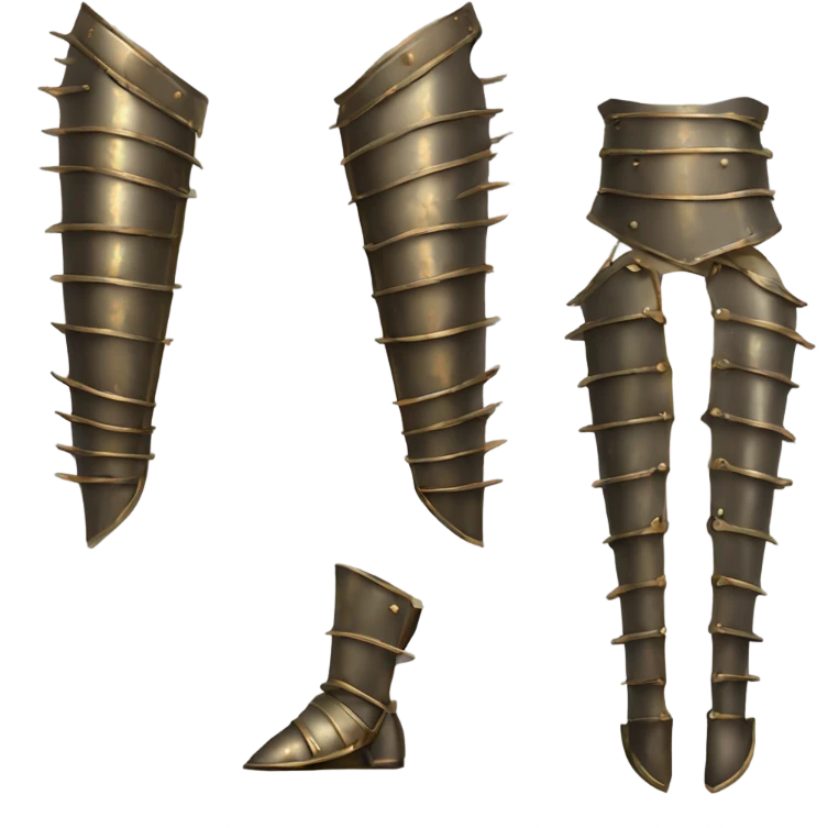 medieval armour for legs made of bronze emoji