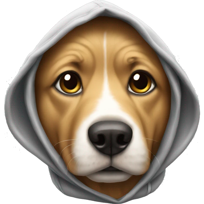 Dog wearing a hood emoji