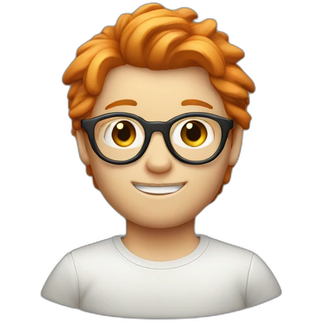a ginger boy with a mullet and round glasses emoji