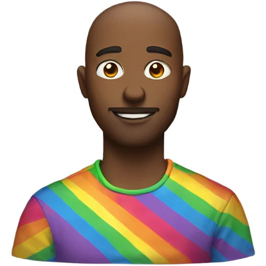 dude wearing rainbow shirt emoji