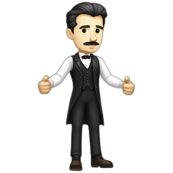 nikola tesla with an arm up full body emoji