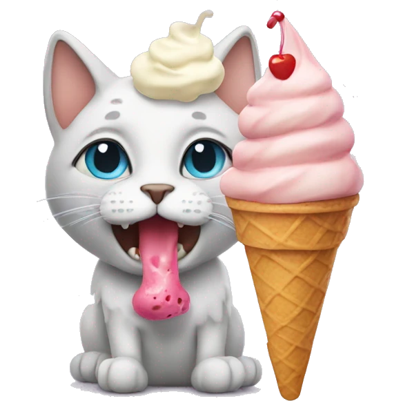 Cat with ice cream  emoji