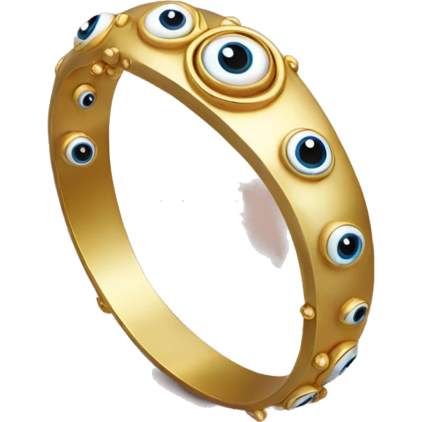 very thin gold bangle ring studded with eyeballs emoji