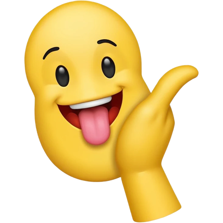 Emoji with its tongue out and hands to the side emoji