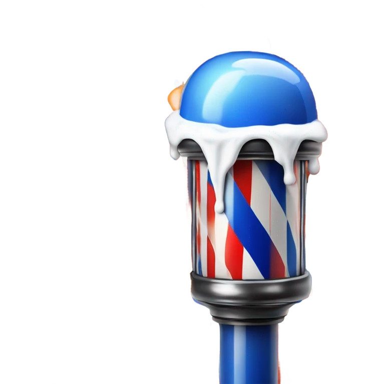 Barber pole dripping colors on fire emoji