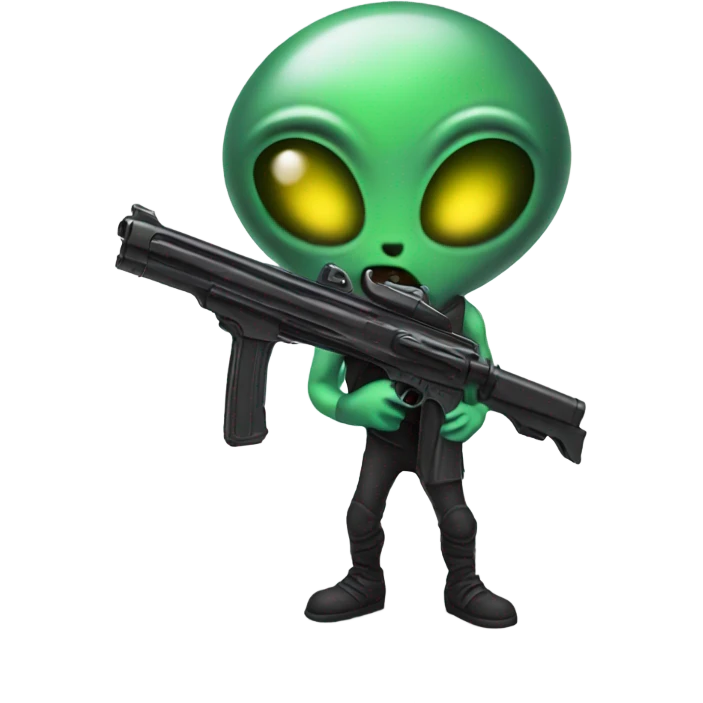 Alien with a gun emoji