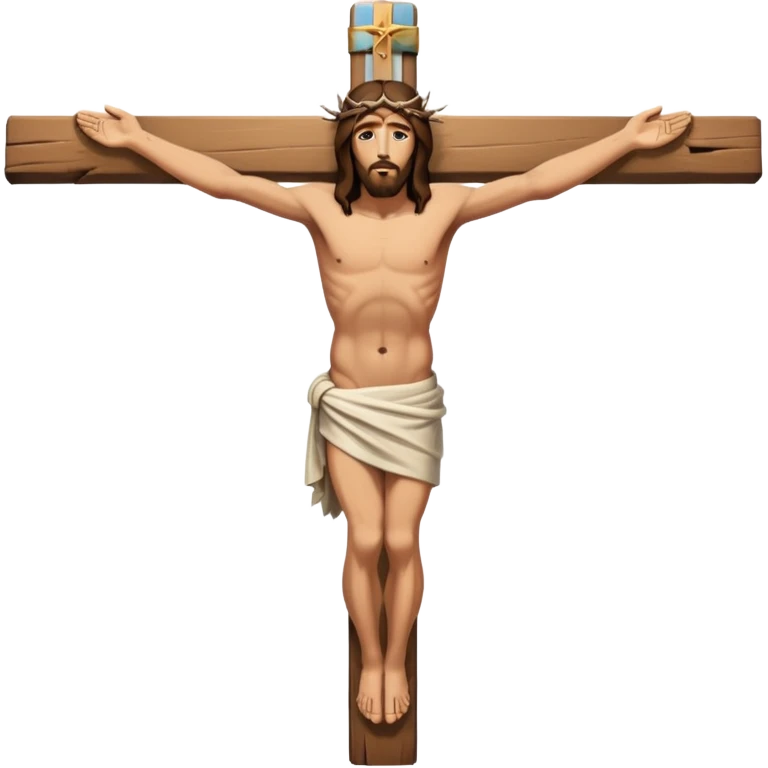распятый Иисус на кресте в полный рост сбоку.  Крест должен быть целый emoji