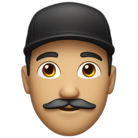 man with a black cap and a mustache emoji