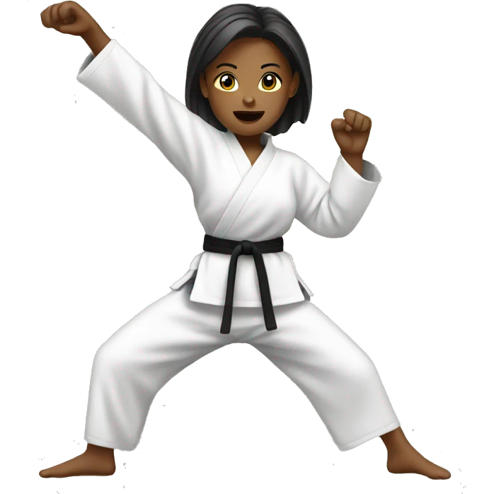 Woman doing karate emoji