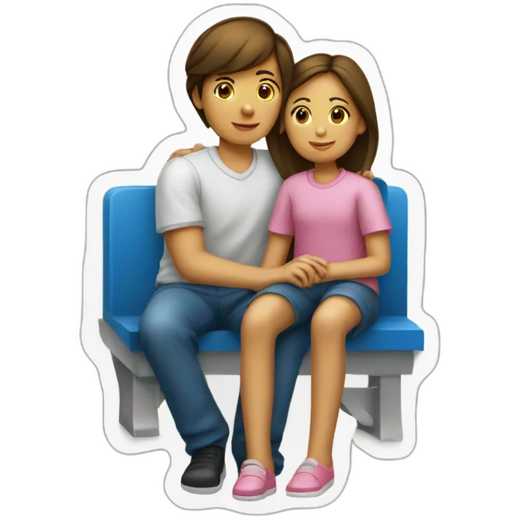 Une fille assises sur un garçon  emoji