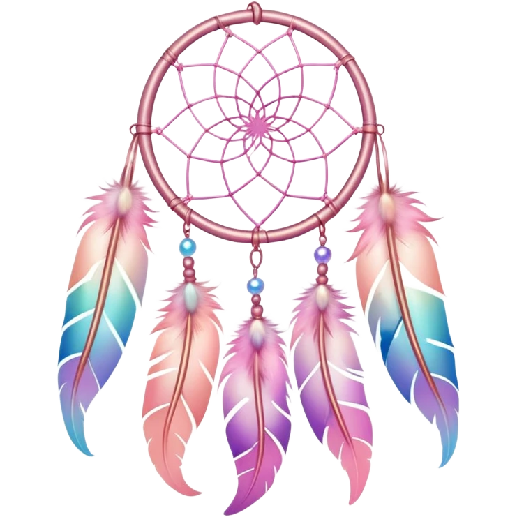 Iridescent pastel pink gradients dreamcatcher emoji
