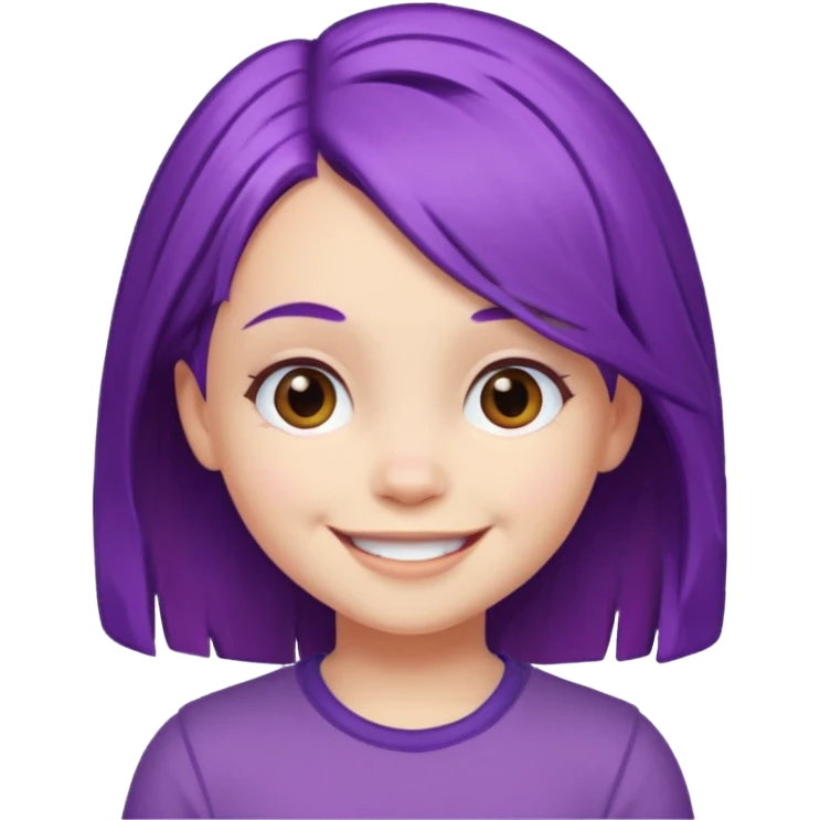 A 5-year-old girl with purple hair emoji