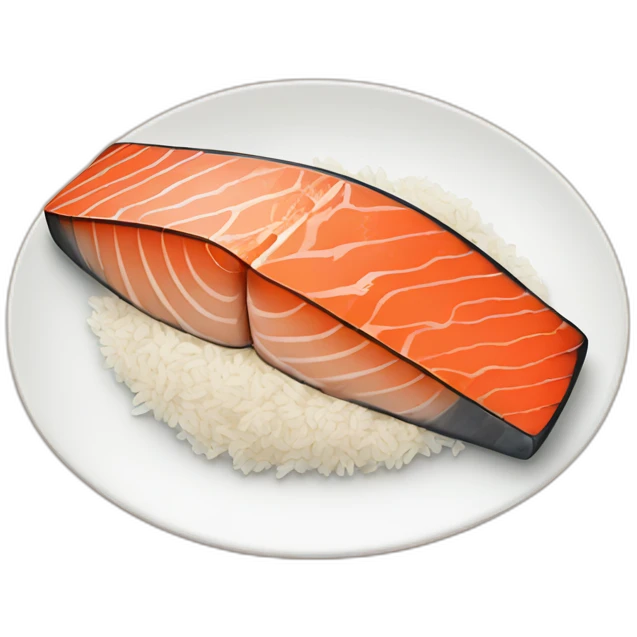 salmon steak with rice emoji