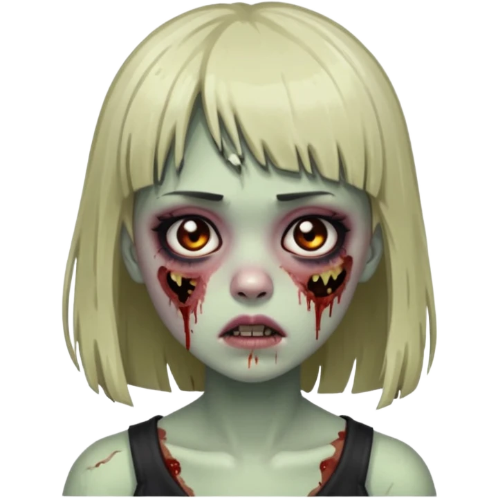 faça uma menina de franja zumbi com delineado  emoji