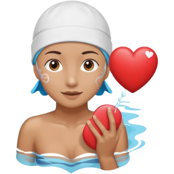 Swimmer with heart emoji