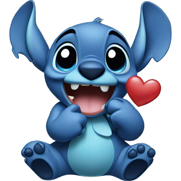 Stitch blowing a kiss emoji