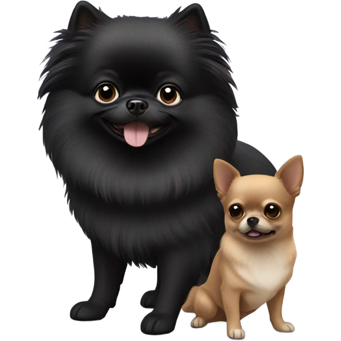 black Pomeranian 2 chihuahuas emoji
