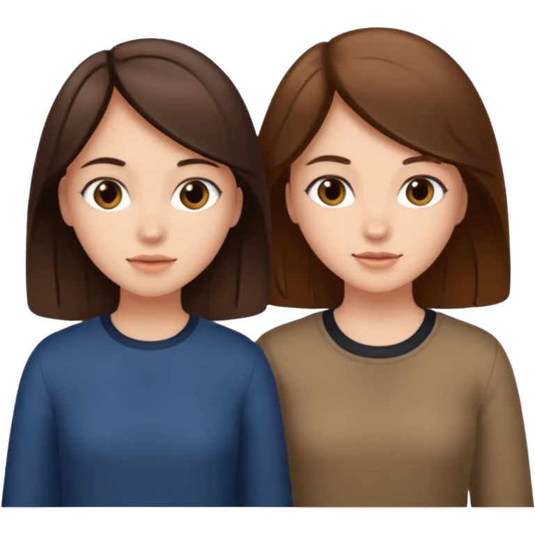2 Besties g girls one dark brown hair one light brown hair emoji