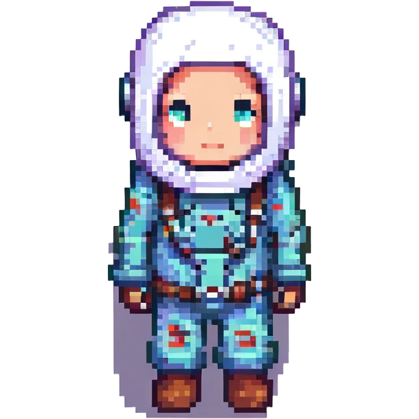 Among Us crewmate character, pixel art style, no text emoji