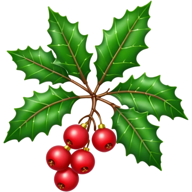 Single Christmas holly emoji