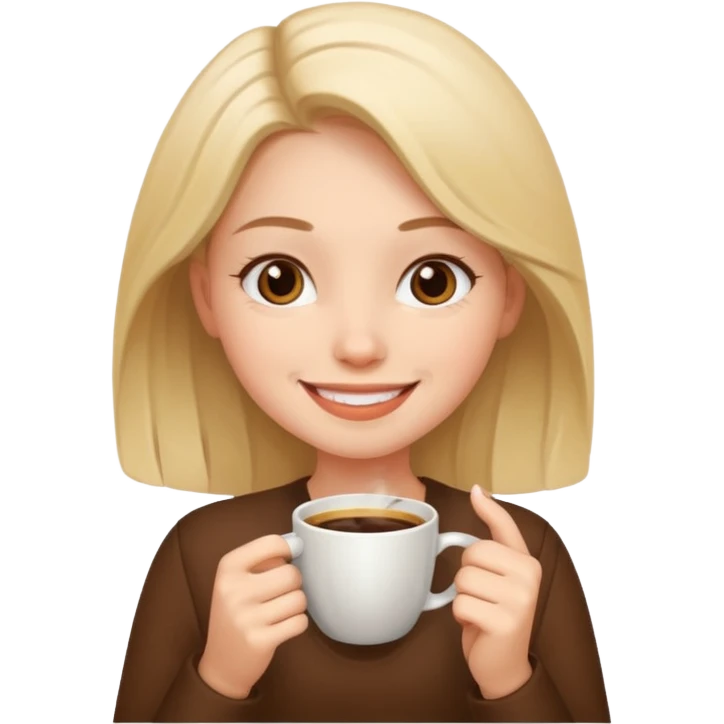 Девушка пьет кофе  emoji