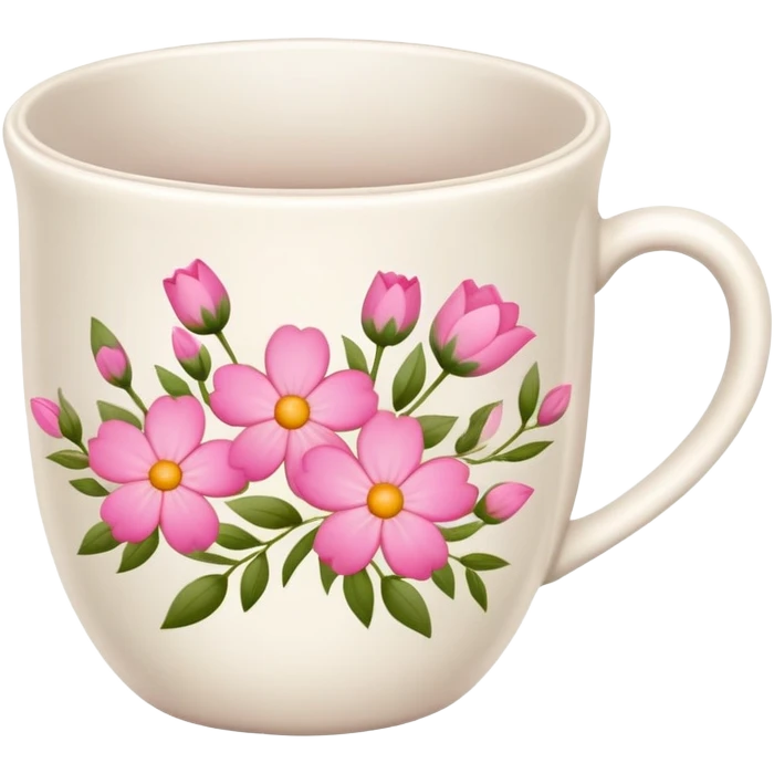cup pink flowers emoji