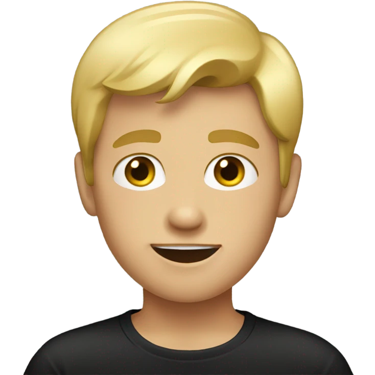 blonde boy in black shirt emoji