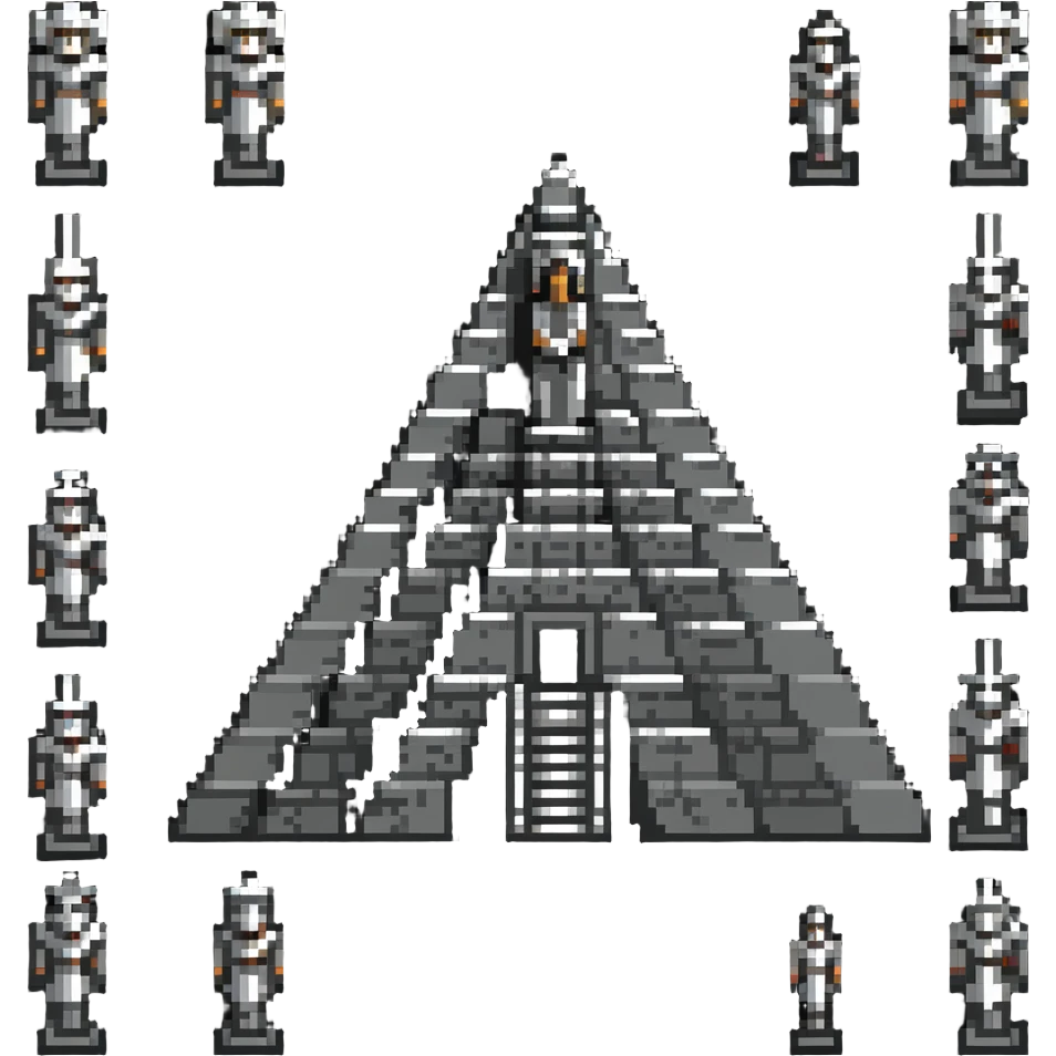 Toltec pyramid of Tula with statues emoji