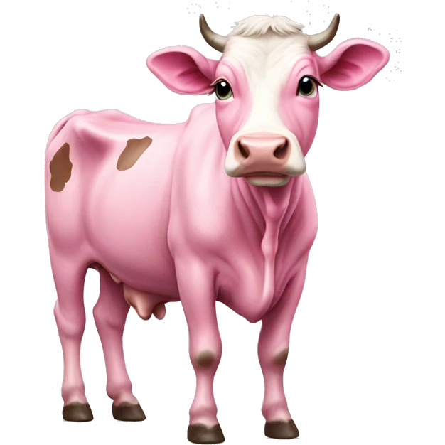 Pink cow, full body emoji