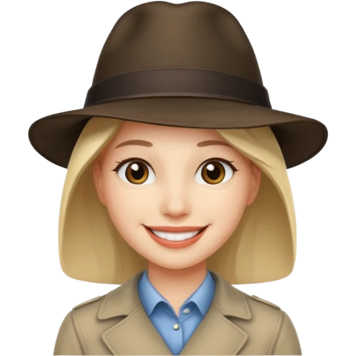 Una cara con una sonrisa un sombrero elegante y mirada con orgullo emoji
