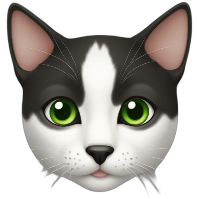 black nose hachiware cat green eyes emoji