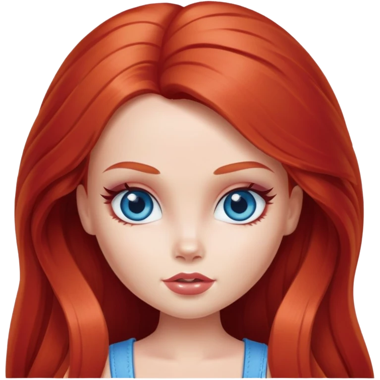 pretty bratz girl, res long hair, blue eyes, white skin emoji