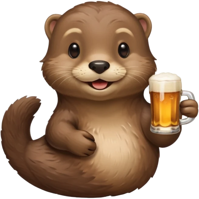 Otter holding a beer emoji