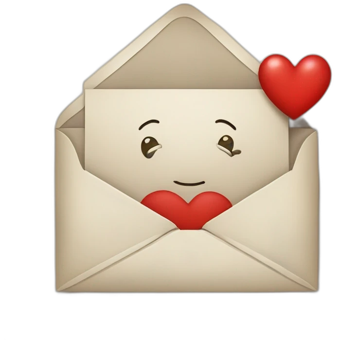 un coeur avec la lettre A emoji