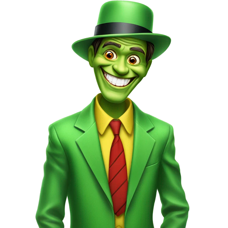 Jim Carrey as the mask emoji