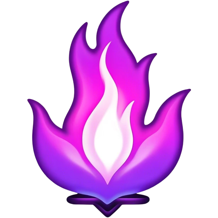 outline violet neon flame emoji
