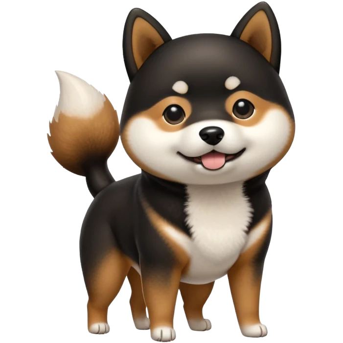 black Shiba Inu dog pooping emoji