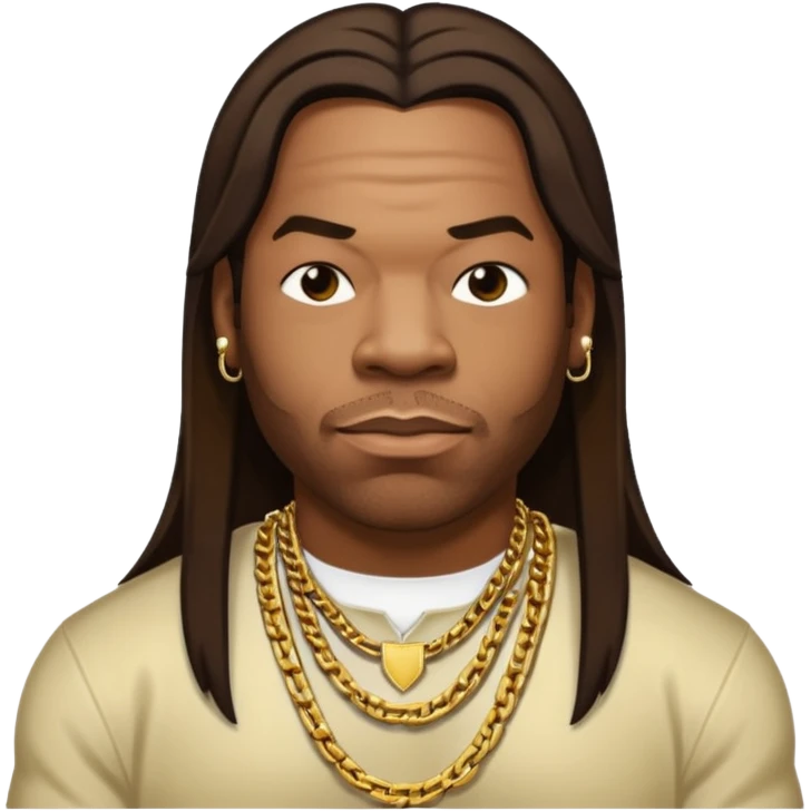 Busta Rhymes with dark brown long hair  emoji