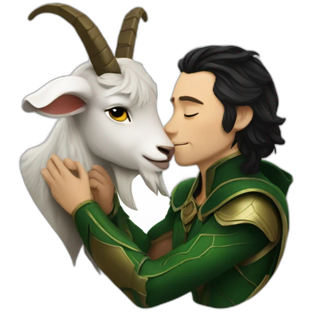 Loki kissing a goat emoji