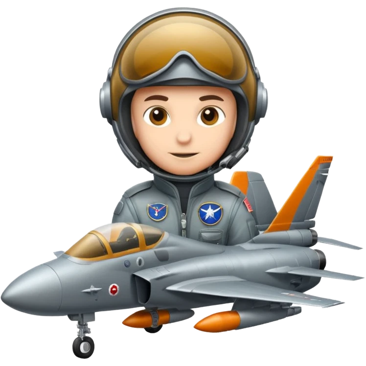 fighter jet in the sky with pilot inside  emoji