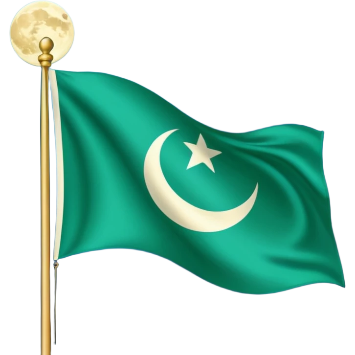 Uzbek flag fluttering in the moon emoji