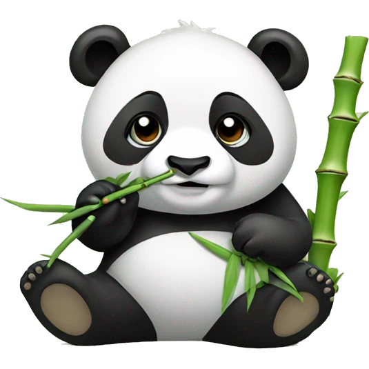 Cool panda eating bamboo emoji