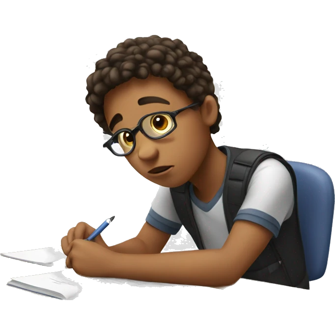a teenager taking an exam emoji