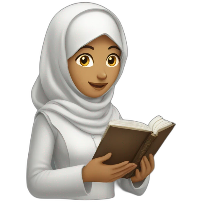 Muslim women holding the holy Qur'an  emoji