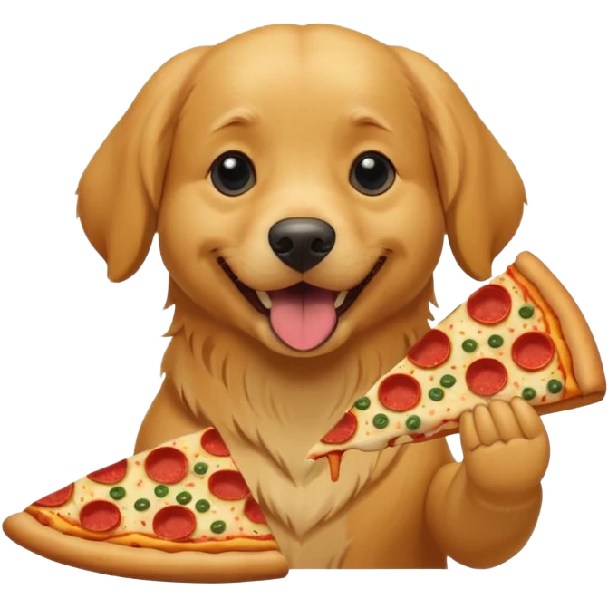 dog eating pizza emoji