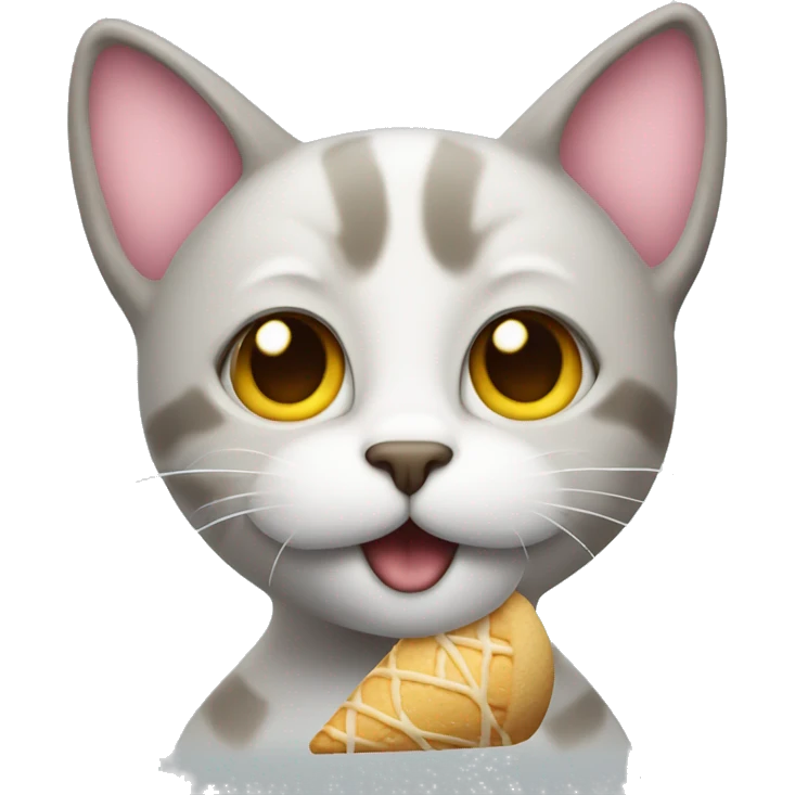 Cat thinking holding ice cream emoji