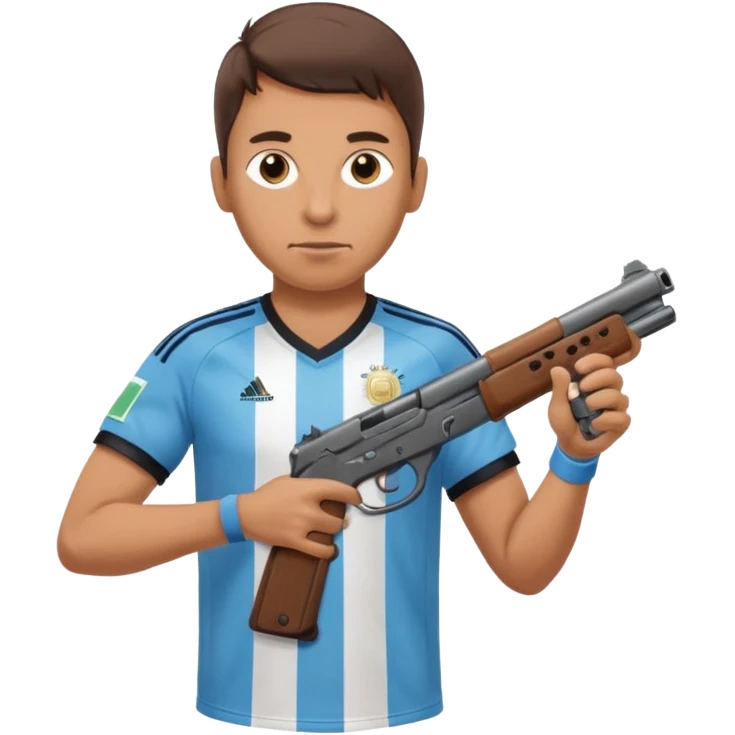 haz un turro con una biszera para atras y con un arma remera argentina pero arma de fuego emoji