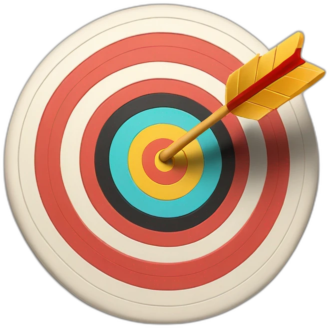 arrow in bullseye target emoji
