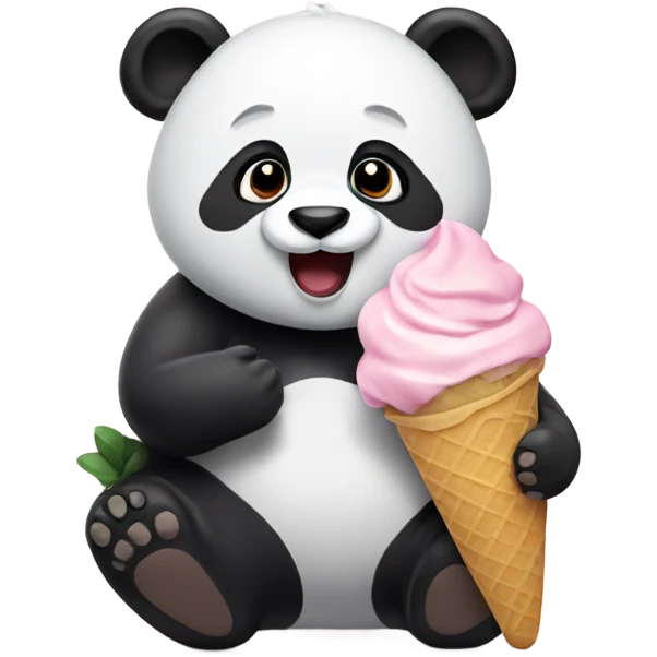 Panda eating ice cream emoji